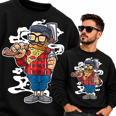 BLUZA ANIMOWANA PIZZA BEARD